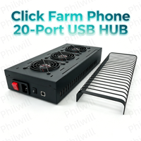 20 unidades de caja de control de software para dispositivos móviles agrícolas, chasis de control de teléfonos agrícolas con USB HUB BOX Rojo para datos celulares móviles