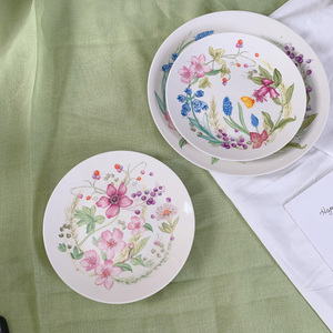 Assiettes en céramique de style moderne en gros, ensembles d'assiettes à dîner, assiettes à fleurs - Product Image 5