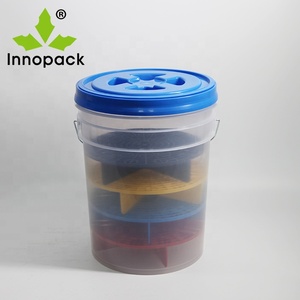 5 gallon plastic pails 20L clear plastic buckets with lids