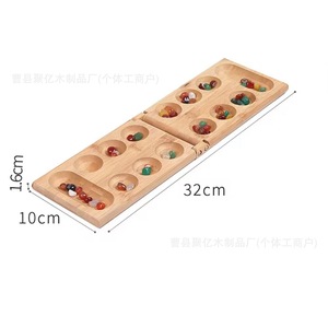 Juego de ajedrez africano de bambú, juego de madera plegable para niños, juguete educativo para padres e hijos - Product Image 4