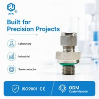 Connecteur mâle en acier inoxydable AFK-LOK 304/316 pour joint collé 1/8-3/8 fileté avec raccord de bague d'étanchéité