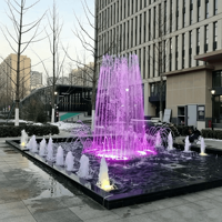 Fuente Musical de Agua Danzante de Lujo, Diseño Personalizado, Acero Inoxidable, para Jardín y Parque