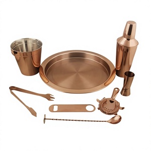 Premium Quality Classic Eco-Friendly Copper Plated Stainless Steel <b>Bar</b> <b>Tool</b> Set Shaker Strainer Jigger Spoon Available Wholesale - Product Image 1
