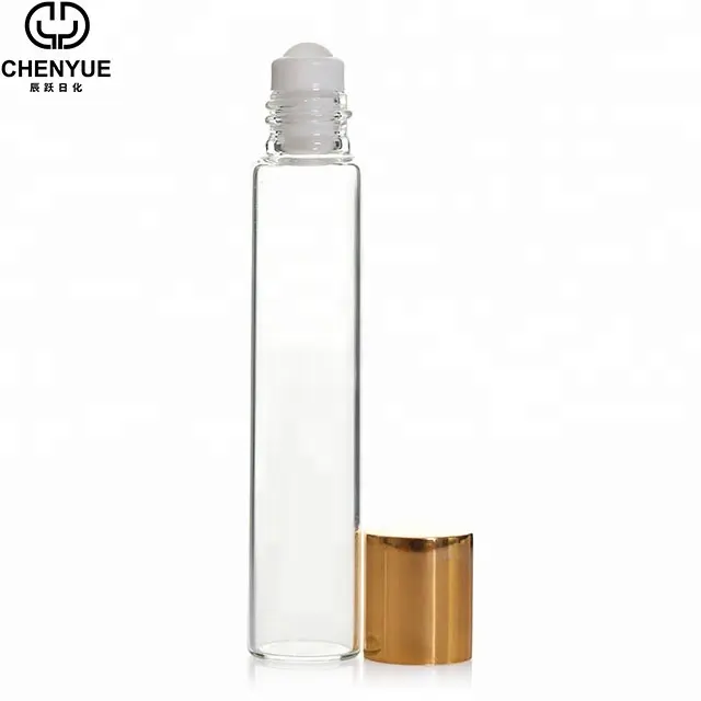 5ml 8ml 10ml clair bouteille de parfum en or rouleau sur verre bouteille de rouleau d'huile essentielle bouteilles Offre Spéciale produits