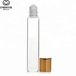 5Ml 8Ml 10Ml Rõ Ràng Vàng Chai Nước Hoa Cuộn Trên Chai Thủy Tinh Tinh Dầu Lăn Chai Sản Phẩm Bán Nóng