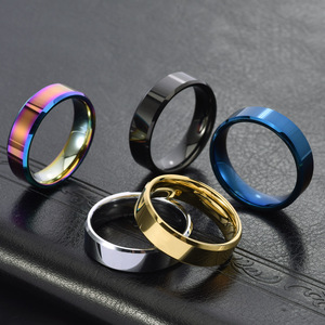도매 4mm 6mm 8mm 남성과 여성을위한 개인화 된 이중 경사 부드러운 보석 텅스텐 스틸 링 - Product Image 3