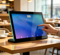 Tablette Android 14,1 pouces en forme de L avec barre lumineuse LED pour la publicité des menus de restaurant