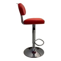 Tabouret de bar moderne de luxe en cuir rouge, réglable, durable, avec structure métallique rotative, pour usage domestique ou hôtelier