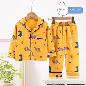 ชุดนอนเด็กผ้าฝ้ายหวีอย่างดี ลายการ์ตูน สำหรับฤดูใบไม้ผลิและฤดูใบไม้ร่วง เสื้อคลุมแขนยาว กางเกงขายาว ชุดนอนใส่สบาย อุ่นๆ สำหรับเด็กวัยเตาะแตะ - Product Image 6