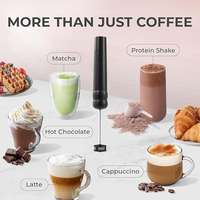 Mousseur à lait électrique portatif puissant en acier inoxydable 304 rechargeable, mélangeur de boissons, fouet à café avec boîte personnalisée