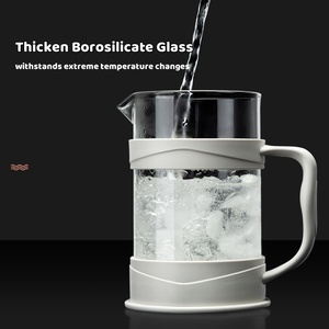 Cafetière à piston portable Kingze 350ml/800ml/1000ml en verre borosilicate pour la maison, le bureau et un usage commercial - Product Image 3
