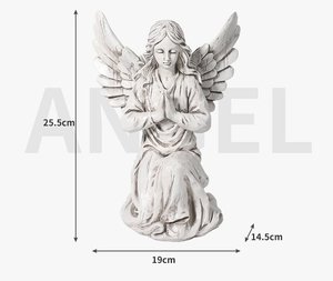 ガーデンヤード & ホームデコレーションギフト用の翼付き人工スタイルガーディアンエンジェル樹脂工芸品カスタム - Product Image 6