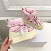 Bottes d'hiver pour femmes à plateforme haute en duvet de canard blanc, cordon de serrage, chaudes, imperméables, antidérapantes, bottes de créateur, chaussures de marque célèbre