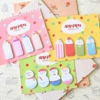 Ensemble de bloc-notes personnalisé Bloc-notes Kawaii Papeterie Bureau Gradient Matériel Escolar Branded Note Sticky Notes