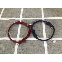 2 Stks/set Valentijnsdag Handgemaakt Gevlochten Paar Armband Bedelmagneet Bijpassende Armbanden Voor Dames Heren Cadeau