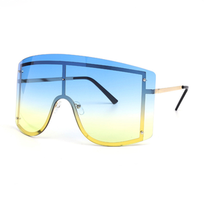 Lunettes de soleil en métal pour femmes, tendance, nouveauté, vente en gros, mode de luxe, surdimensionnées, LOGO personnalisé, lunettes de soleil de marque, <span class=keywords><strong>2023</strong></span> - Product Image 2