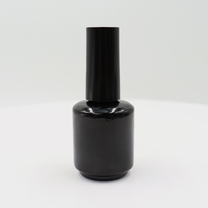 Bouteilles de vernis à ongles vides personnalisées avec logo, 10/15 ml, bouchon à vis, sérigraphiées, en verre dépoli noir, contenants cosmétiques pour gel à ongles artistique - Product Image 2