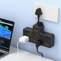 Multiprise universelle EU UK US avec 4 prises CA, interrupteurs séparés, USB, 110-250V, 2500-3500W, protection contre les courts-circuits