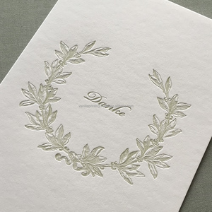 Tùy chỉnh sang trọng chết cắt lá vàng lời mời đám cưới RSVP thẻ letterpress Thiết kế bao gồm cả phong bì giấy bìa in ấn - Product Image 3