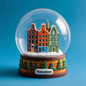 Land Schneekugel Harz Wasser Kristall kugel benutzer definierte Gebäude Amsterdam Canal side House Souvenir Schneeball Amsterdam Schneekugel - Product Image 4
