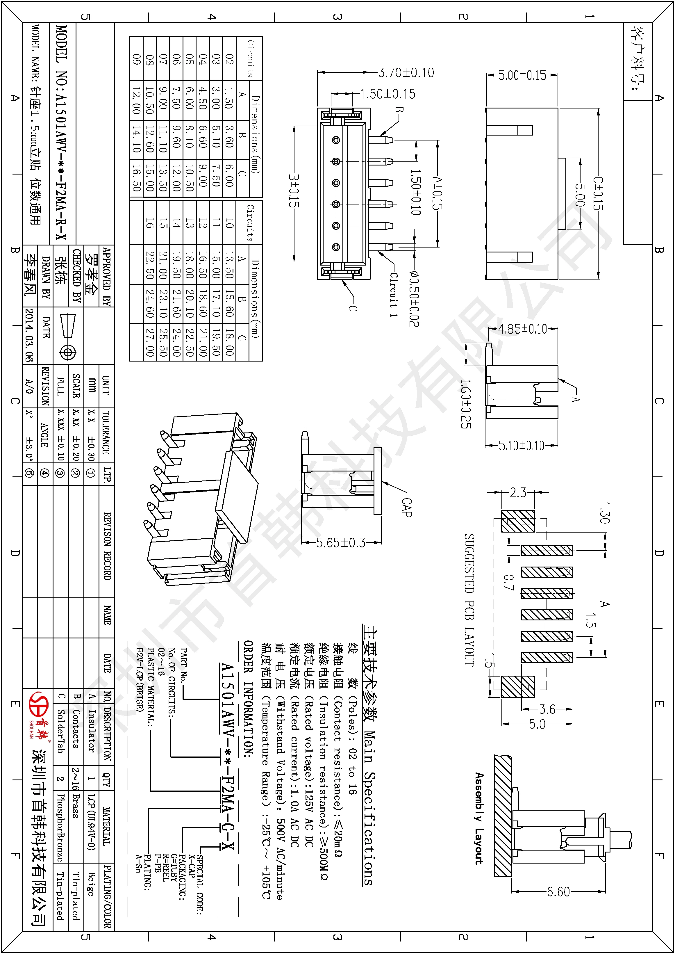 Lidhës i produktit me shitje të nxehtë 1,5 mm SMT lidhës vaferi pin kokën lidhës pcb vaferi