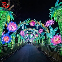 Arco di Lanterne Giganti Fatte a Mano di Zigong, Tunnel di Fiori di Ciliegio, Lanterna a Cubo con Caratteri Cinesi per Decorazioni di Eventi e Festival
