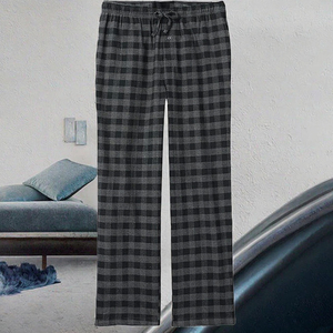Autumn Spring Casual Breathable Eco-Friendly <b>Men's</b> Canvas Pajamas <b>Trousers</b> Pants 100% Cotton Straight Pattern Fresh Arrival New - Product Image 3