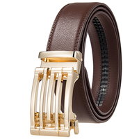 Ceinture pour homme en cuir à boucle automatique Ly36-26097, nouvelle collection, best-seller, design tendance, ceinture en cuir de vachette double couche, boucle automatique