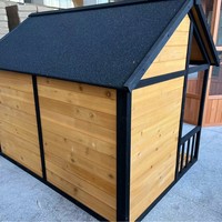 Kandang Anjing Kayu Solid Outdoor Terlaris dengan Kancing Penutup, Villa Anjing Ramah Lingkungan
