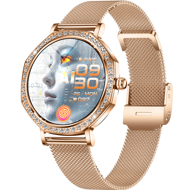 2025 Women's KC98 Fashion Smart Watch 1.32" AMOLED Screen IP68 Waterproof Health Monitoring Da Fit for Calendar Email