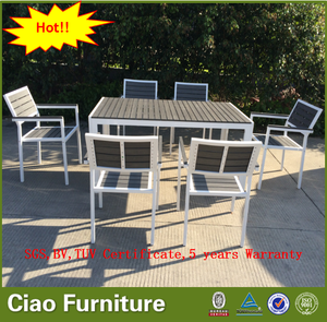 <span class=keywords><strong>Chaise</strong></span> <span class=keywords><strong>de</strong></span> salle à manger élégante et imperméable en plastique imitation bois pour extérieur, patio, café, jardin, bar et loisirs - Product Image 5