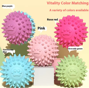 Giocattolo Interattivo per Cani a Forma di Palla con Impronte di Zampe Colorate, Ecologico, per Pulizia dei Denti, Morbido in Gomma da Mordere - Product Image 5