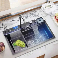 de cuisine en acier inoxydable 304 de qualité supérieure, lavabo rectangulaire à une cuvette avec surface nano monotrou