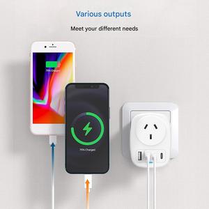 HONPNK for Australian Standard 18W <strong>Universal</strong> Mobile Phone Charging <strong>Adapter</strong> Multifunctional Travel Socket 2U2C Plug <strong>Adapter</strong> - Product Image 2