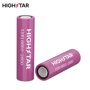 HIGHSTAR Baterai Li-ion 3.7V 2600Mah, Baterai Li-ion Icr 18650 Li Ion Dapat Diisi Ulang dengan Harga Pabrik Tiongkok