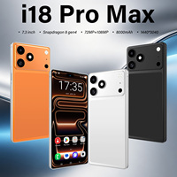 Layar Ponsel 7.3 Inci I18 Pro Max 5G Sidik Jari 0.01s Buka Kunci Kartu SIM Ganda Navigasi GPS Kamera 108MP