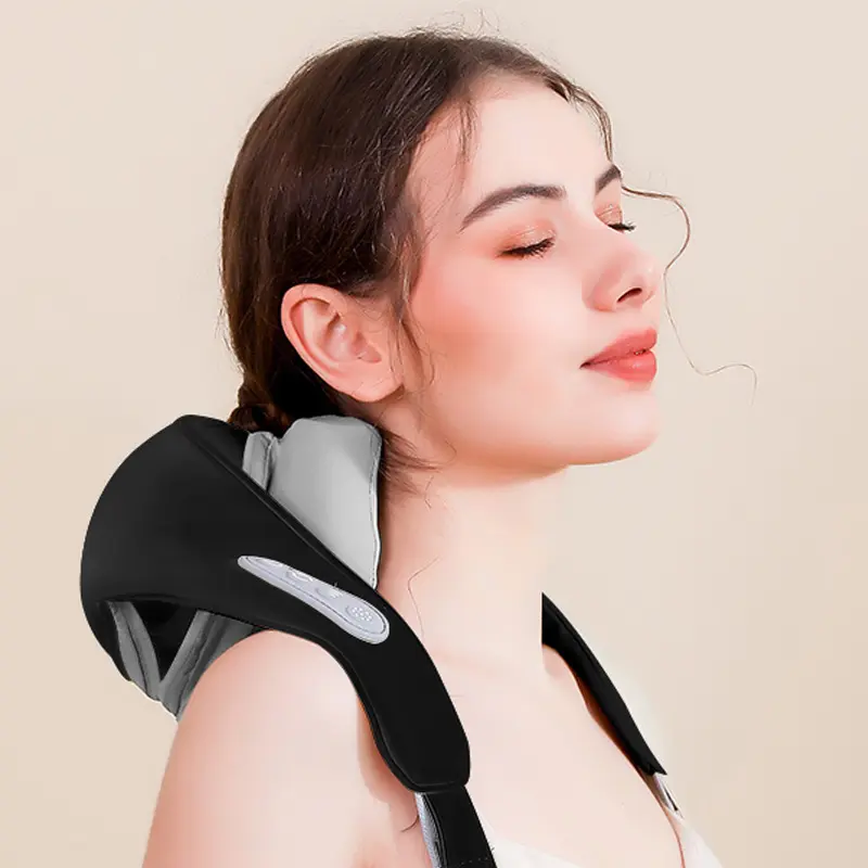 Tessuto ricaricabile Shiatsu collo spalla massaggiatore per impastare collo massaggiatore Cordless collo posteriore massaggiatore con il calore