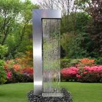 Fuente de cascada para interiores al aire libre Cortina de agua de lluvia en forma de rectángulo Cuenta con una hermosa cascada para jardines Espacios interiores