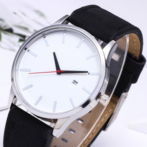 <b>Large</b> dial <b>calendar</b> matte leather strap men's watch for business use. Simple style for students. - Product Image 4