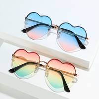 2024 nouveauté lunettes de soleil sans cadre femmes forme de coeur dames amour lunettes de soleil