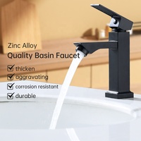 Robinet de lavabo moderne en alliage de zinc, à montage sur plan, poignée unique, eau froide uniquement, pour salle de bain, en céramique