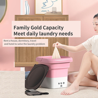 Laveuse/sécheuse électrique portable 8L mini pliable tout-en-un automatique pour vêtements de bébé, chargement par le haut, en plastique, pour la maison