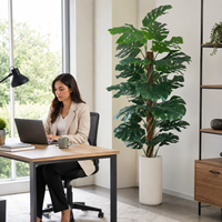 Monstera artificiel réaliste en PE de 210 cm en pot – Écologique et résistant aux UV pour la décoration intérieure moderne, idéal pour les anniversaires et Pâques