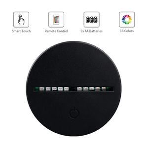 Base de Lámpara LED 3D Acrílica Redonda de Alta Calidad, 7 Colores/16 Colores, para Mesa, de ABS - Product Image 6