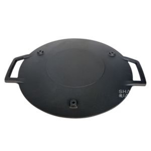 Padella Rotonda <span class=keywords><strong>in</strong></span> Ghisa con Manici, Robusta e Pretrattata, per <span class=keywords><strong>Pizza</strong></span>, Crêpes, Barbecue, Campeggio all'Aperto - Product Image 3