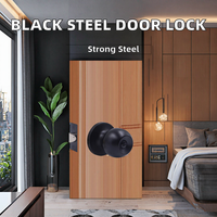 Ensemble de poignées de porte intérieures en acier inoxydable noir au design contemporain pour commodes, portes en bois et salles de bain