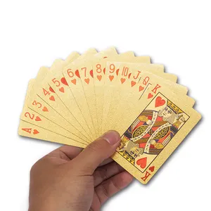 High quality durable gold waterproof PVC playing cards plastic poker