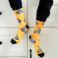 YL Designer Mode Chaussettes Hommes Art Peinture À L'huile Drôle Coloré Personnages De Dessin Animé Chaussettes