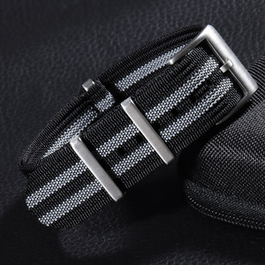 Bracelet de montre en nylon HUANLONG 20 mm/22 mm, une seule pièce, réglable, côtelé, respirant, robuste - Product Image 2