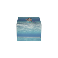 Boîte cadeau décorative de luxe en papier bleu sirène élégante, recyclable, avec laminage mat, emballage personnalisable en forme de coquille